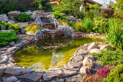 Pond Waterfall Installation detail
