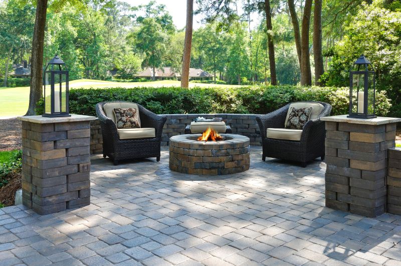 Paver patio with integrated fire pit